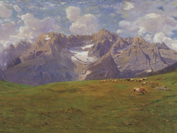 <span>Guglielmo Ciardi, </span><em>Mattino alpestre [Sorapis]</em><span>, 1894 circa. Olio su tela, 150x300 cm. Venezia, Istituto di SS.LL.AA. – V.I.C.</span>