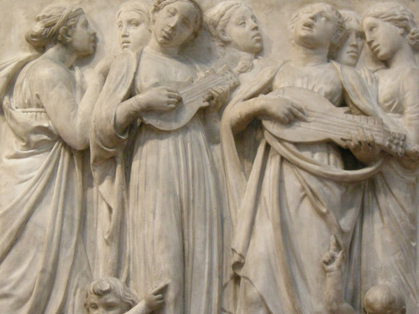 Lodatelo con il liuto, Cantoria, Luca della Robbia.