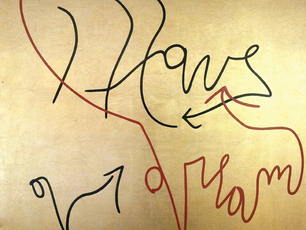 Marco Nereo Rotelli, I have a dream, 2014, foglie oro su tela, cm 100x100
