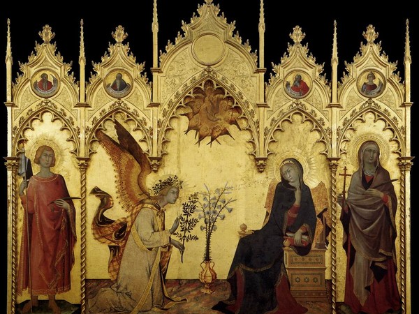 Simone Martini e Lippo Memmi, Annunciazione tra i Santi Ansano e Margherita, 1333, Tempera e oro su tavola, 305 x 265 cm, Firenze, Galleria degli Uffizi