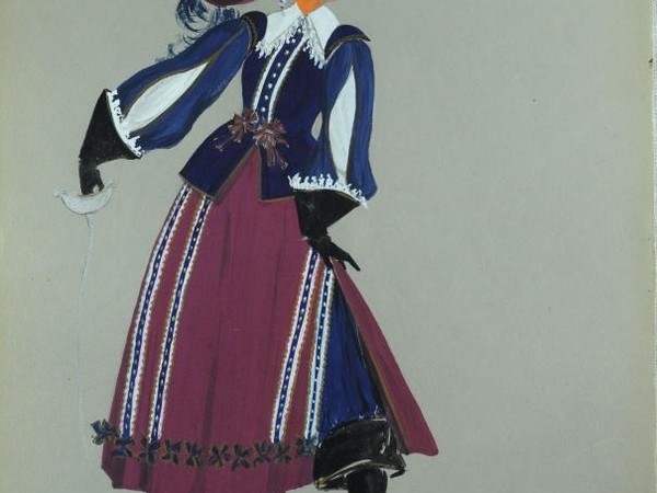 Bozzetto originale realizzato da Rita Passeri per uno dei costumi della serie “Giovanna, la nonna del Corsaro Nero” 