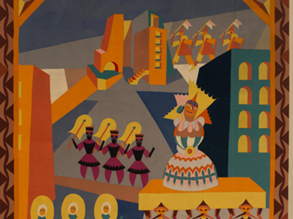 Fortunato Depero, Il corteo della gran bambola. Tarsia in panno, cm 330 x 230. © Mart