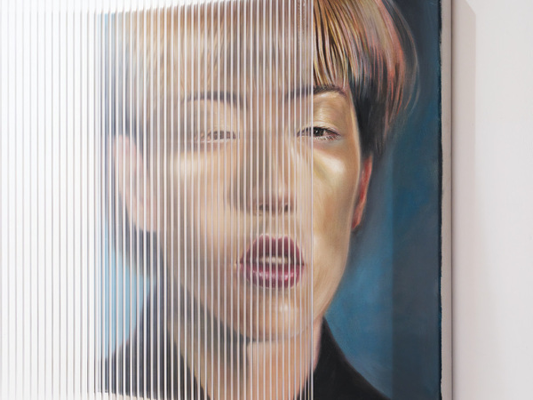 Ahmet Öğüt, Dalla serie <em>neither artificial nor intelligent</em>, 2023-2025, Olio su tela, 70 × 70 cm | Foto: Clelia Cadamuro | Courtesy A plus A Gallery