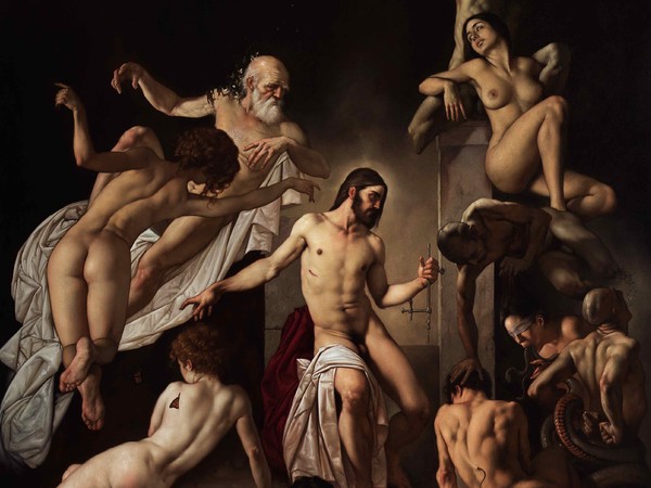 Roberto Ferri, GIUDIZIO UNIVERSALE, 2015-2016, Olio su tela, 208 x 310 cm | Courtesy of Roberto Ferri e Fondazione Stelline