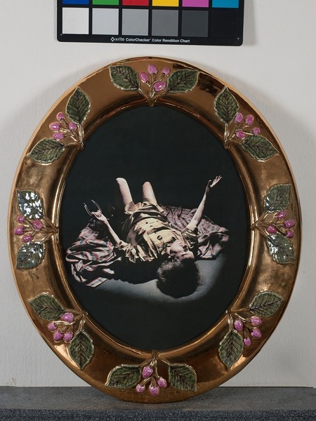Luigi Ontani, San Paolo folgorato fortunato d’après Caravaggio, ceramica policroma e fotoceramica, cm 55x46x5, 2008-2011 