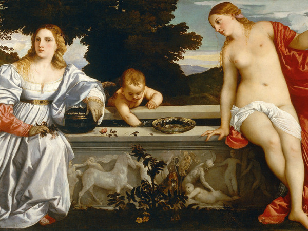 Tiziano Vecellio, Amor sacro e Amor profano, 1514, Olio su tela, 279 × 118 cm, Roma, Galleria Borghese