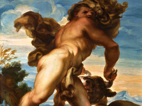 Gregorio de Ferrari (1647 - 1726), Ercole e il toro di Creta, Fine XVII secolo, Olio su tela, Genova, Galleria Nazionale della Liguria a Palazzo Spinola