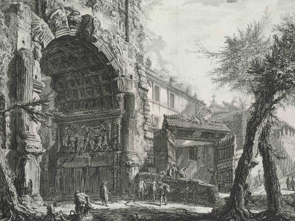 Giovanni Battista Piranesi, Veduta dell'Arco di Tito, Roma, 1760 circa