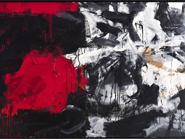 Emilio Vedova, Ciclo 62-B.B.9, 1962 tecnica mista su tela, 148 x 250,5 cm