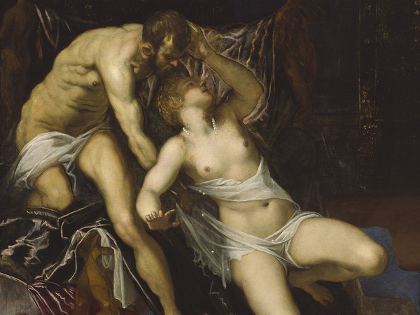 Tintoretto, Tarquinio e Lucrezia, 1578 - 1580 circa, Olio su tela, 152 x 175 cm, The Art Institute of Chicago, Art Institute Purchase Fund