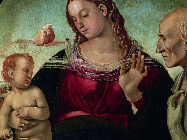 Luca Signorelli, Madonna col Bambino, San Giovannino e un pastore, 1491, Olio su tavola, 126 x 140 x 10 cm, Parigi, Institut de France, Musée Jacquemart-André