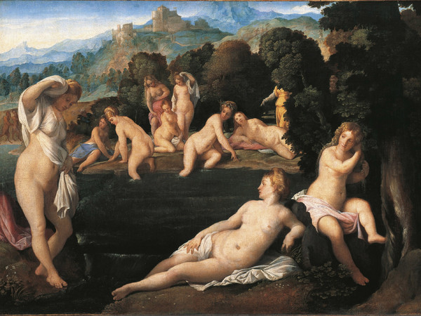 Palma il Vecchio, Ninfe al bagno. Olio su tela applicata su tavola. Kunsthistorisches Museum Wien, Gemäldegalerie. © 2014. DeAgostini Picture Library / Scala, Firenze