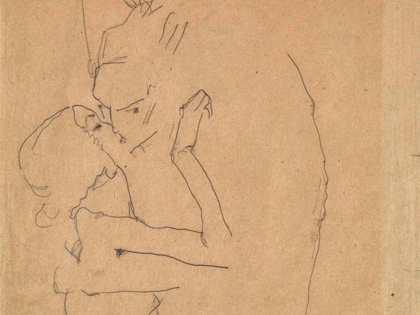 Egon Schiele (1890 - 1918), Il Bacio, 1911, Grafite su carta