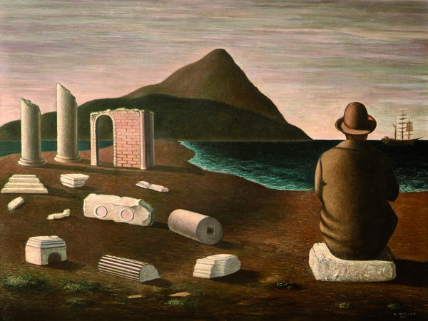 Arturo Nathan, Solitudine, 1930, olio e tempera grassa su tavola, 81 x 100 cm, Trieste, Collezione Malabotta. Archivio fotografico Fondazione CRTrieste, ph. Paolo Bonassi
