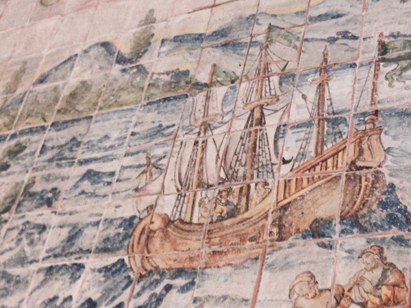 Pavimentazione in maiolica della Chiesa di San Benedetto alla Badia (particolare), Città di Caccamo