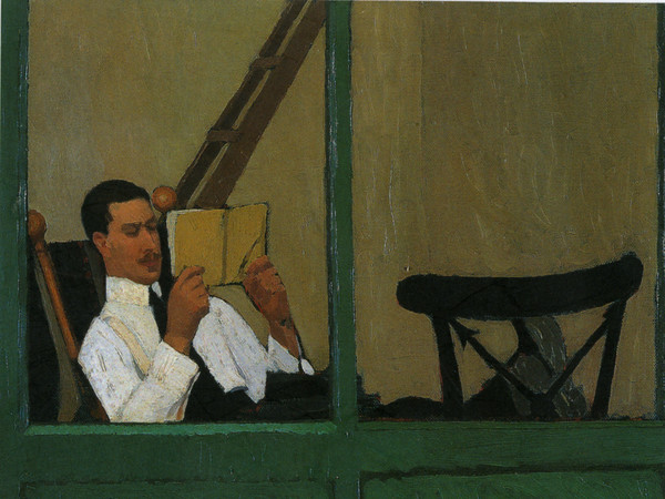 Oscar Ghiglia, Gustavo Sforni in veranda che legge, 1913, Antica collezione Gustavo Sforni | Photo by Antonio Quattrone / Courtesy of Dart - Chiostro del Bramante e Arthemisia Group 2016