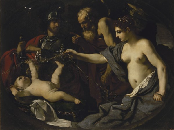 Guercino, Tempo, Venere, Marte e Cupido. San Pietroburgo, Museo Statale Ermitage. Olio su tela.