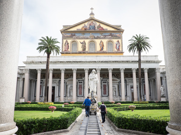 Facciata della Basilica di San Paolo fuori le Mura a Roma, Durante le riprese del film 