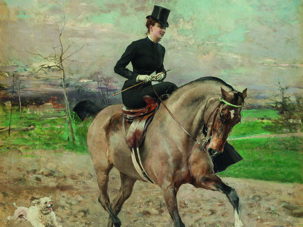 Giovanni Boldini, L'amazzone, 1878, Olio su tavola, 59 x 69 cm, Milano, Galleria d'Arte Moderna