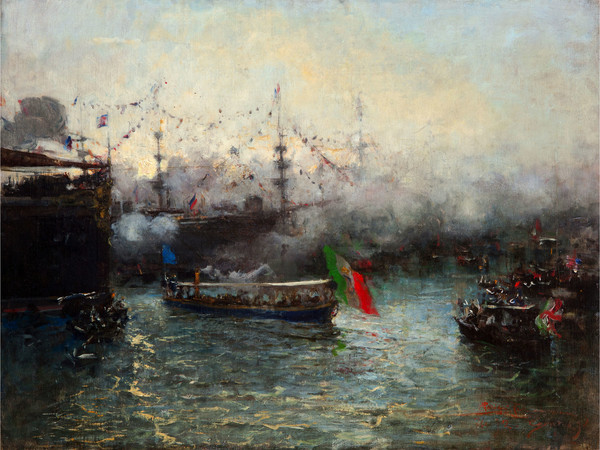 Pompeo Mariani, Feste Colombiane – La Lancia Reale, 1892. Olio su tela, 72,3 x 94,4 cm