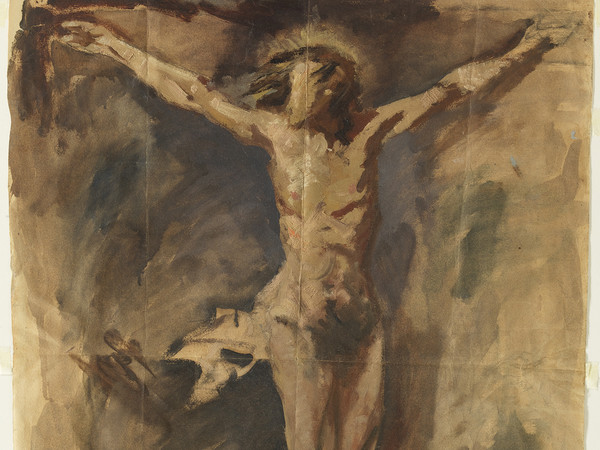 Pablo Picasso, Cristo crocifisso, 1896-1897, olio e carboncino su carta, cm 73,5 x 54,4. Barcellona, Museo Picasso, dono di Pablo Picasso, 1970. Museu Picasso, Barcellona/Gasull © Succession Picasso, by SIAE 2015