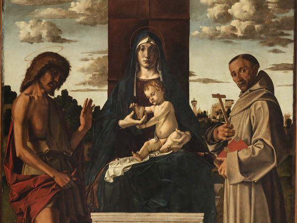 Bartolomeo Montagna, Madonna col Bambino e i Santi Francesco e Giovanni Battista, 1485 ca., Olio su tavola, 148 x 180 cm | Courtesy of Fondazione Cini, Venezia