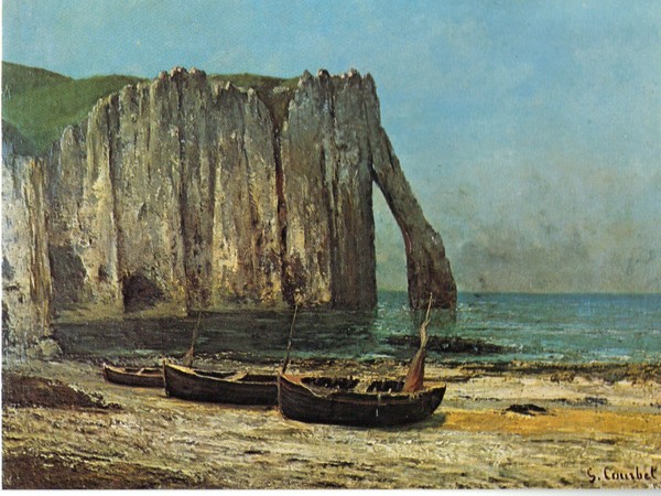 Gustave Courbet, La scogliera a Etretat, 1869. Olio su tela, cm 63 x 76. Johannesburg Art Gallery, Johannesburg