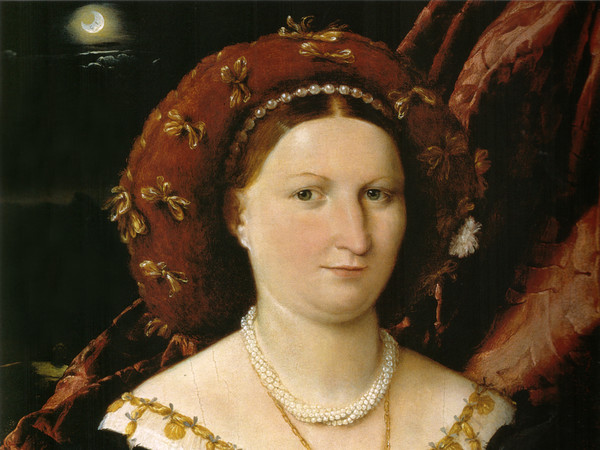 Lorenzo Lotto, Ritratto di Lucina Brembati, 1518-1523 circa, Olio su pannello, 44.8 × 52.6 cm, Accademia di Carrara