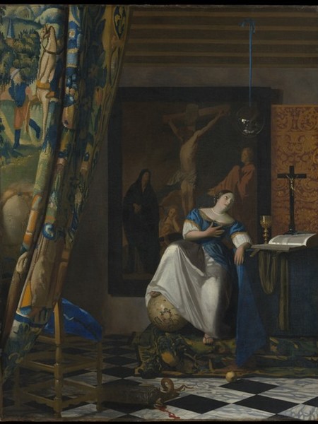 Johannes Vermeer, The Allegory of Faith, 1670/1674 ca., olio su tela, 114.3x88.9 cm