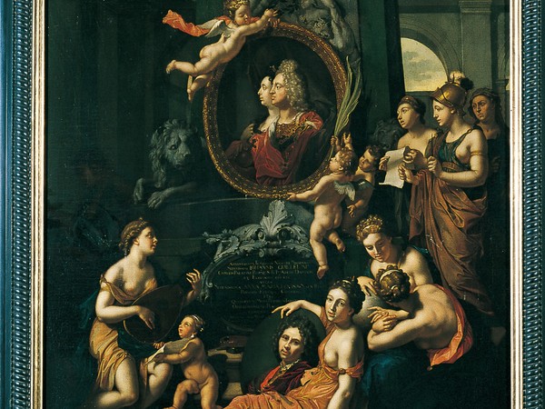 Bartolomäus van Douven, Allegoria degli Elettori Palatini come protettori delle Arti, 1722, olio su tela, Firenze, Galleria degli Uffizi, depositi