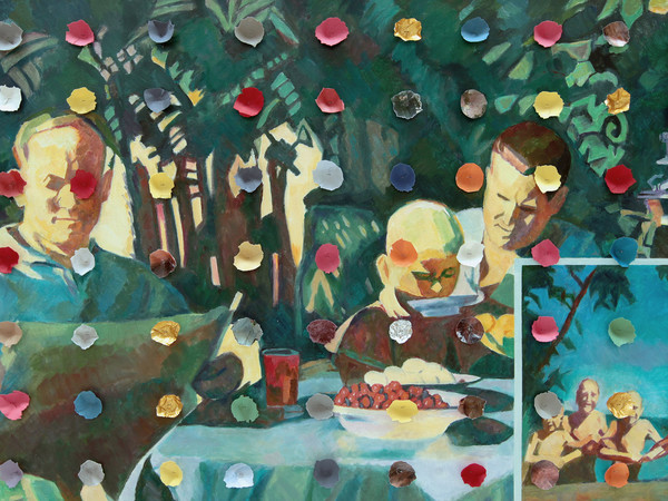 Ilya Kabakov, Holiday#5, 2014, Olio su tela, 100.5 x 160 x 8 cm, Collezione Ernesto Esposito