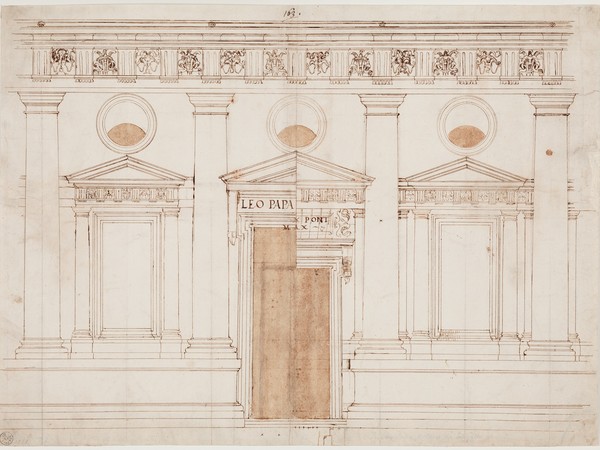 Antonio da Sangallo il Giovane, Studi per la facciata e l’emiciclo meridionale della Basilica di San Pietro, 1519-1520