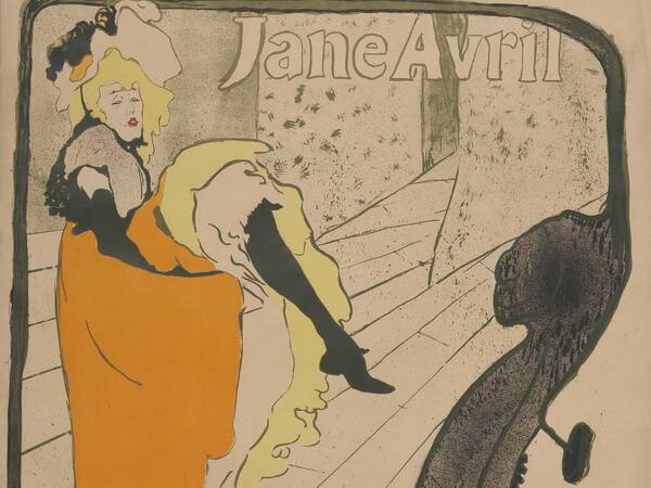 Dettaglio da Henri de Toulouse-Lautrec, Jane Avril, 1893. Litografia a colori, 129,5×94,9 cm. Collezione Wolfgang Krohn; Amburgo, Germania Dettaglio da Henri de Toulouse-Lautrec, Jane Avril, 1893. Litografia a colori, 129,5×94,9 cm. Collezione Wolfgang Krohn; Amburgo, Germania