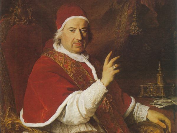 1751 | La diocesi è soppressaAquileia è suddivisa tra le nuove diocesi di Udine e di Gorizia | Ritratto di Papa Benedetto XIV