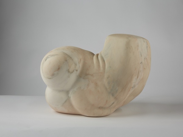 Anne Cecile Surga, Hans, pink marble sculpture, 2024. Courtesy of the artist I Ph. Daniele Cortese
