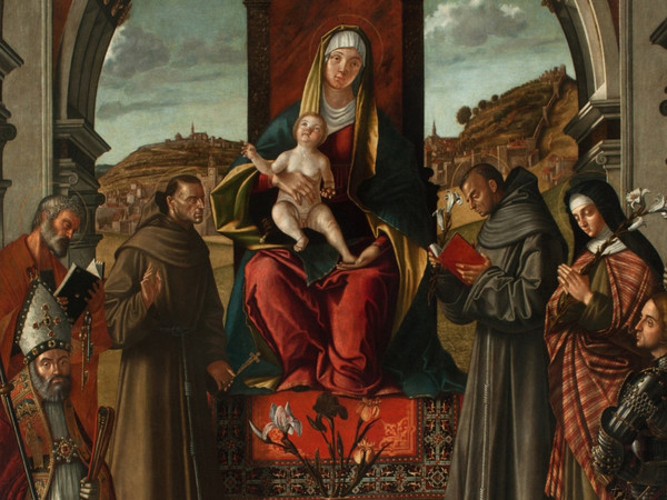 Vittore Carpaccio, Madonna con il bambino in trono e sei santi, Padova, Museo Antoniano