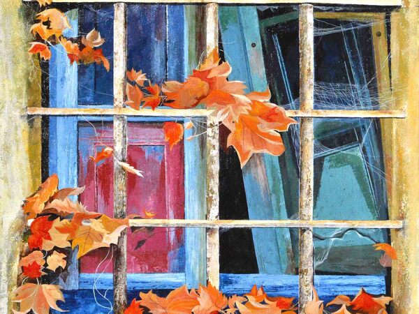 Loredana Riavini, Autunno, 2022, acrilico su tela, cm. 90x70