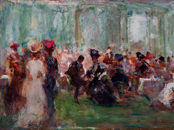 Pompeo Mariani, Sala delle Feste, Casinò di Sanremo, 1915. Olio su cartone, 20,5 x 29,8 cm