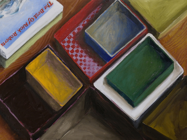 Tommaso&nbsp;Viccaro, <em>Pick me up on your way down</em>, 2026, olio e acrilico su tela, 91,5 x 65 cm.