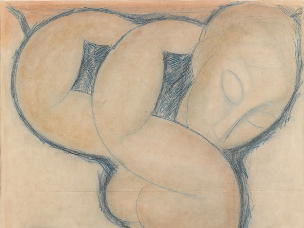 Amedeo Modigliani, Cariatide (blu), 1913 circa. Matita blu su carta, cm 56,5 x 45. © Pinacothèque de Paris