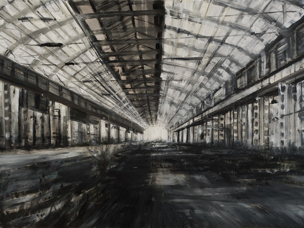 Domenico Marranchino, Officina abbandonata, Corsico, Milano, 2017, Olio su tela, 140 X 100 cm