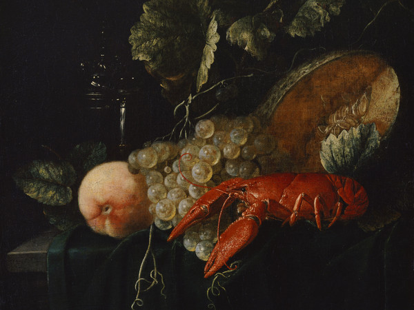 Anonimo, Natura morta con astice, Seconda metà XVII secolo, Olio su tela, 41.5 x 48 cm | Courtesy KHM-Museumsverband