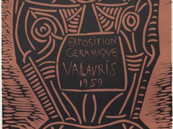  Pablo Picasso, Ceramics Exhibition Vallauris 1959, 2.7.1959 linografia a colori, “Epreuve d’essai”, only state, 762x566 mm. Kunstmuseum Pablo Picasso Münster 