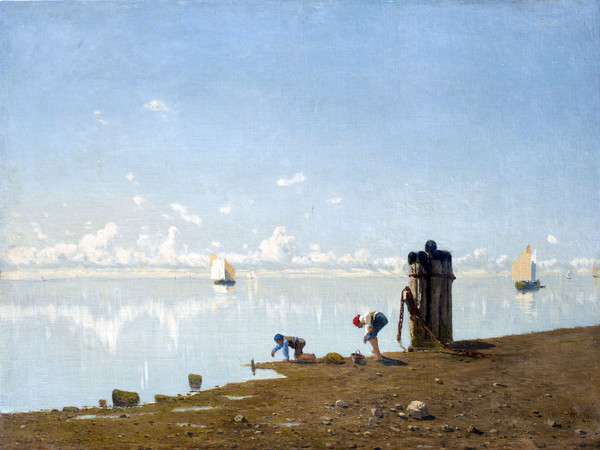 Guglielmo Ciardi, Veduta sulla laguna, olio su tela, 73 x 98 cm
