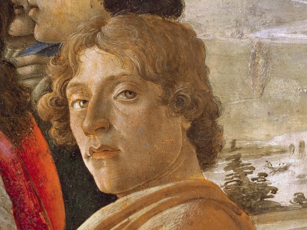 Sandro Botticelli, Probabile autoritratto, Dettaglio dell'Adorazione dei Magi, 1475, Firenze, Galleria degli Uffizi