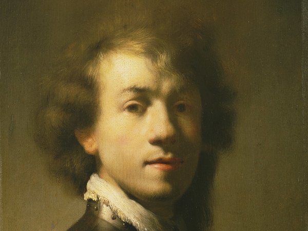 Rembrandt van Rijn (atelier), Ritratto di Rembrandt con goletta, dopo il 1629 circa, olio su tavola, cm 37,9 x 28,9.© L’Aia, Gabinetto reale di pitture Mauritshuis