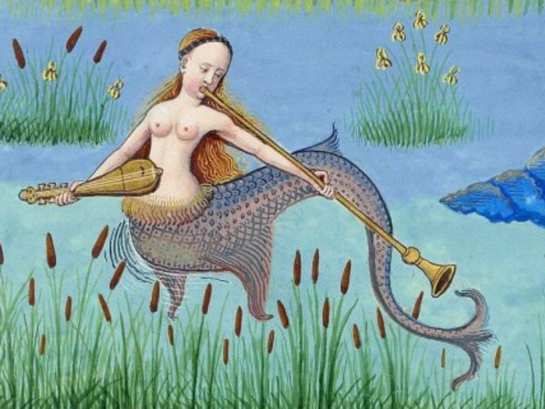 Concerto acquatico (Nettuno colpisce una roccia con il suo tridente trasformandola in un cavallo), Miniatura tratta dal Livre des échecs amoureux moralisés, XV secolo, Parigi, Bibliothèque Nationale de France