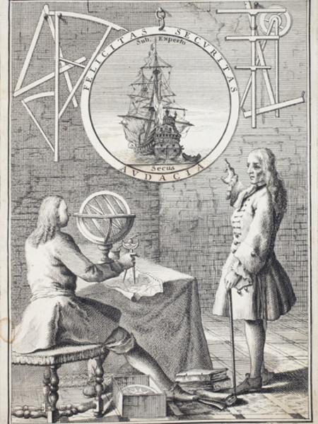 Introduzione all’arte nautica di Alberti (1715) con antiporta di Luca Carlevariis