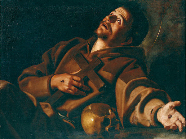 Gerrit van Honthorst - (Gherardo delle Notti) (Utrecht 1592 - 1656), San Francesco in estasi, 1614-1615. Olio su tela. Cosenza, Collezione Banca Carime presso Soprintendenza per i Beni Storici, Artistici ed Etnoantropologici della Calabria