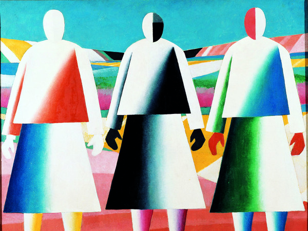 Kazimir Malevič, Ragazze in un campo, 1928-29. Olio su tela, 106 x 125 cm. Museo di Stato Russo, San Pietroburgo